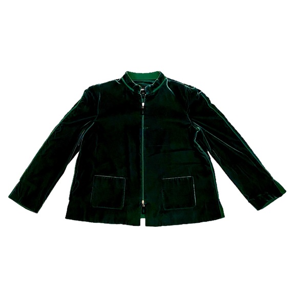 Like new! Giorgio Armani Emerald Green Velvet Nehru Evening Jacket - Picture 10 of 14